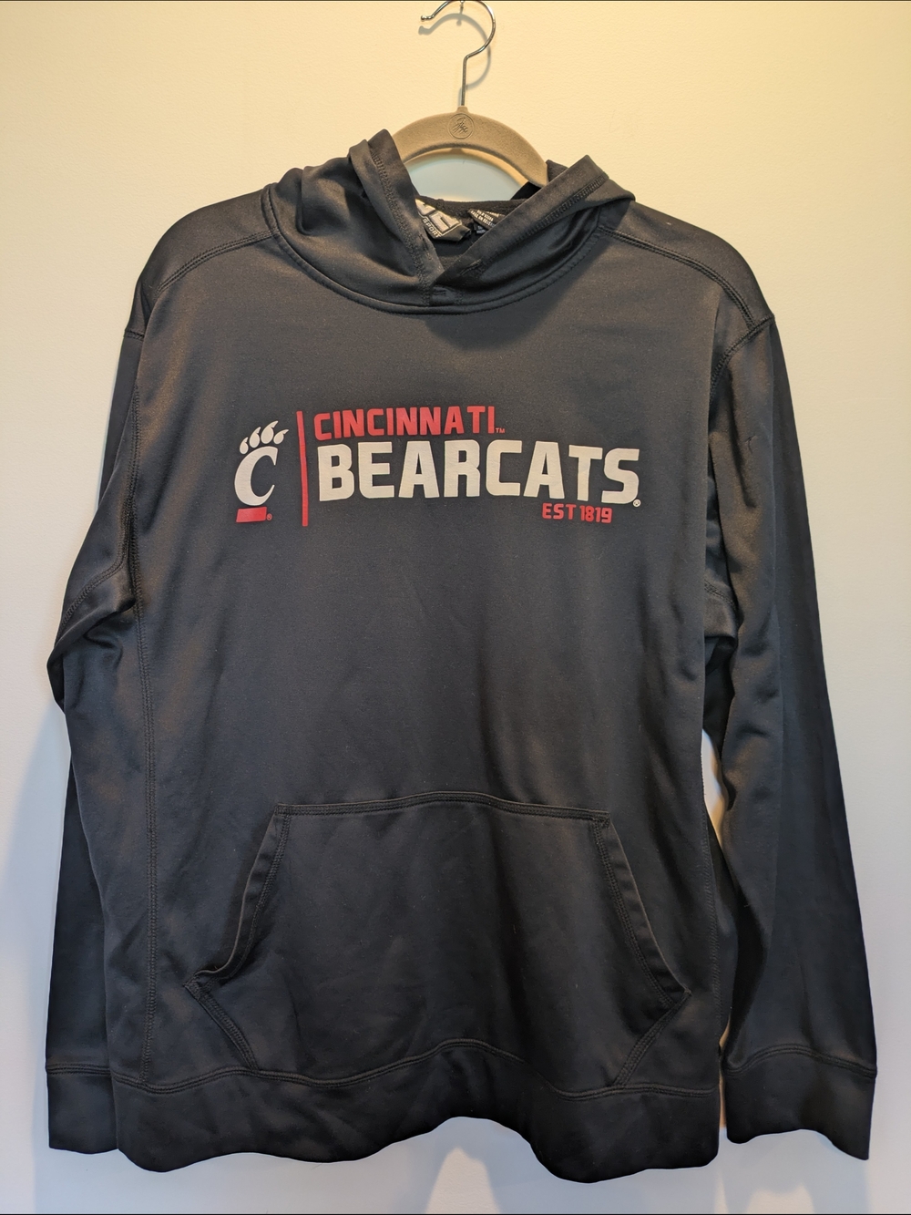 Cincinnati Bearcats Men's Black Crewneck Hoodie Sweatshirt Size Large